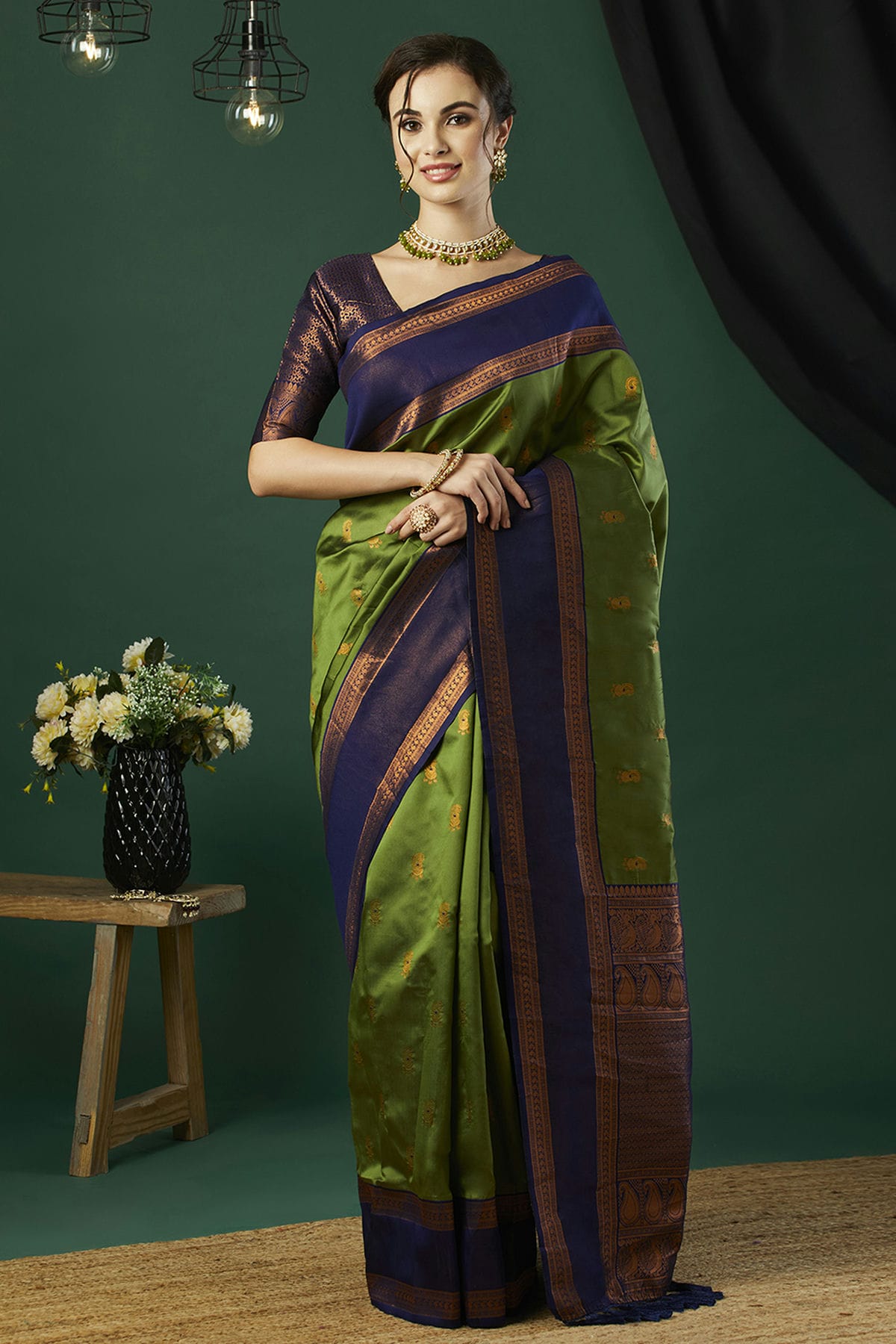 Green Colour Banarasi Silk Traditional Saree