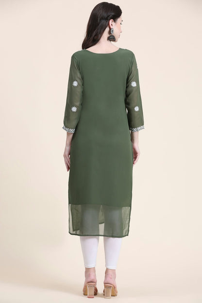 Green Colour Georgette Kurti VSKR1111289