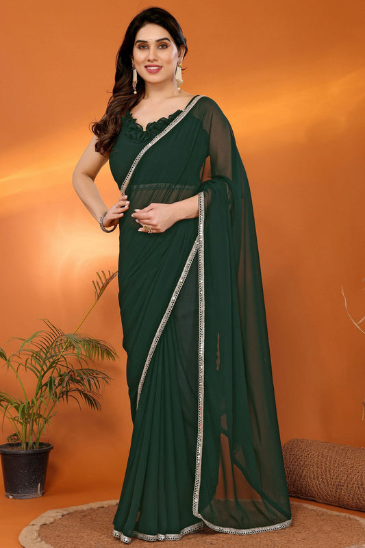 Green-Colour-Georgette-Mirror-Work-Saree-VSSD1180224