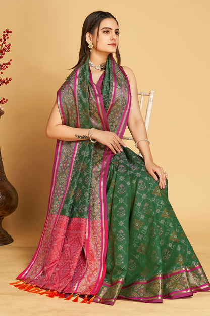 Green Colour Patola Silk Saree