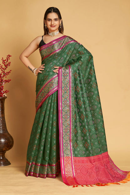 Green Colour Patola Silk Saree