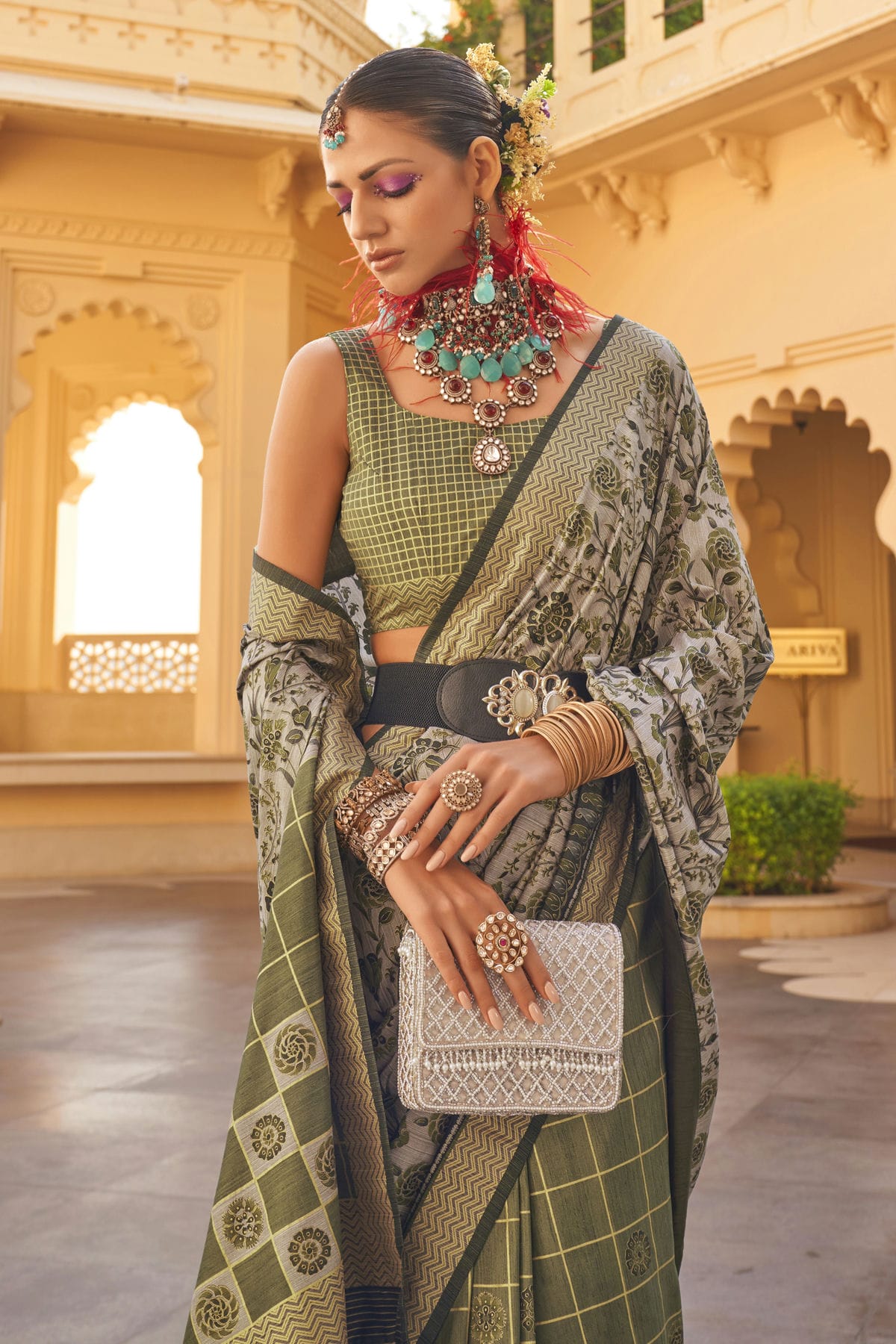 Green Colour Silk Saree