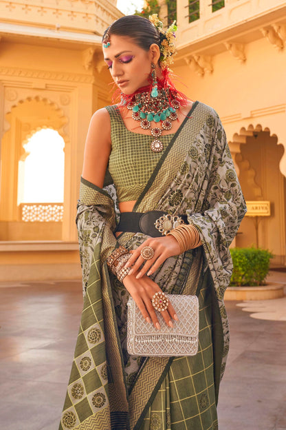 Green Colour Silk Saree