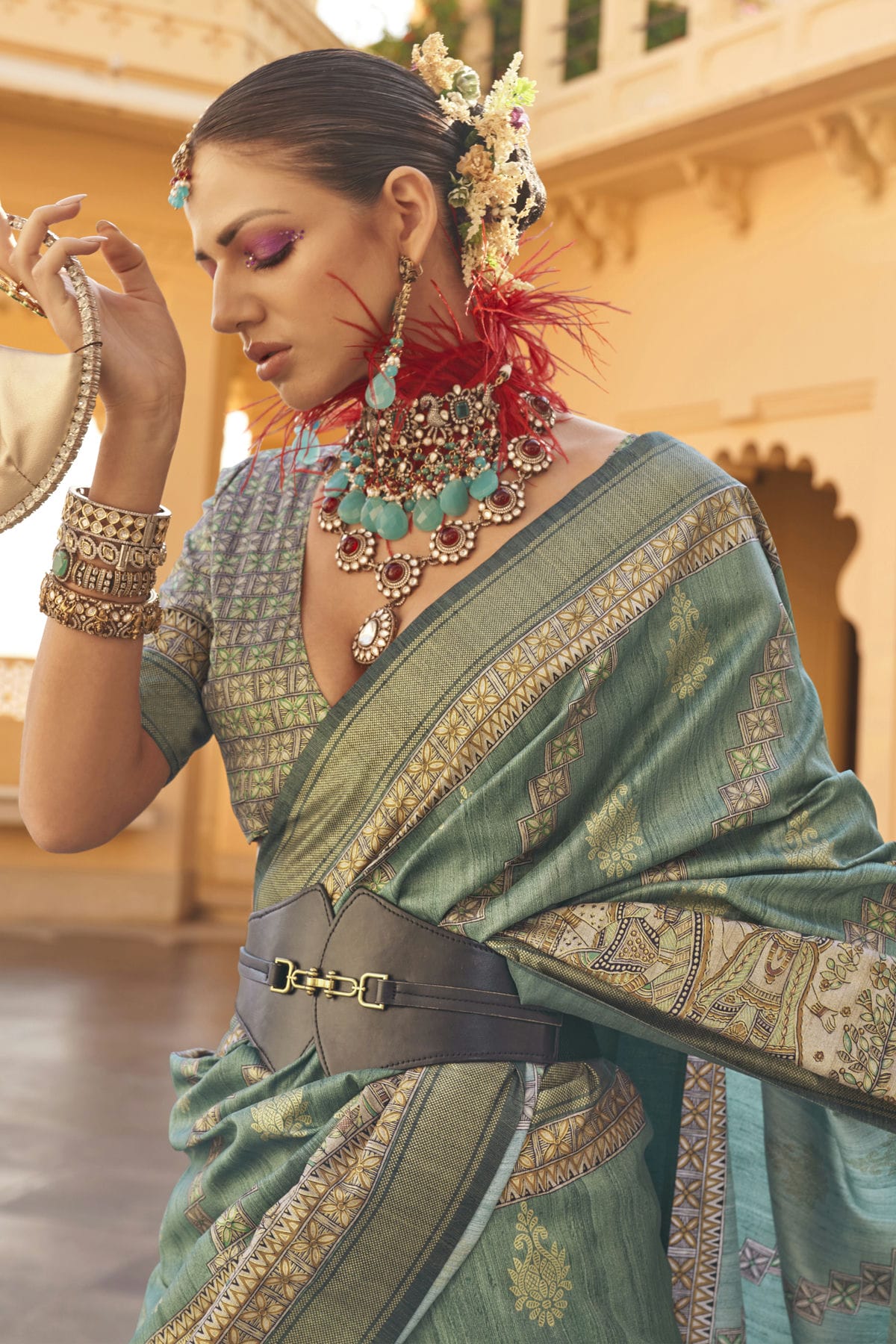 Green Colour Silk Saree