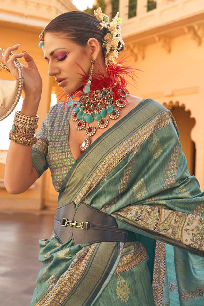 Green Colour Silk Saree