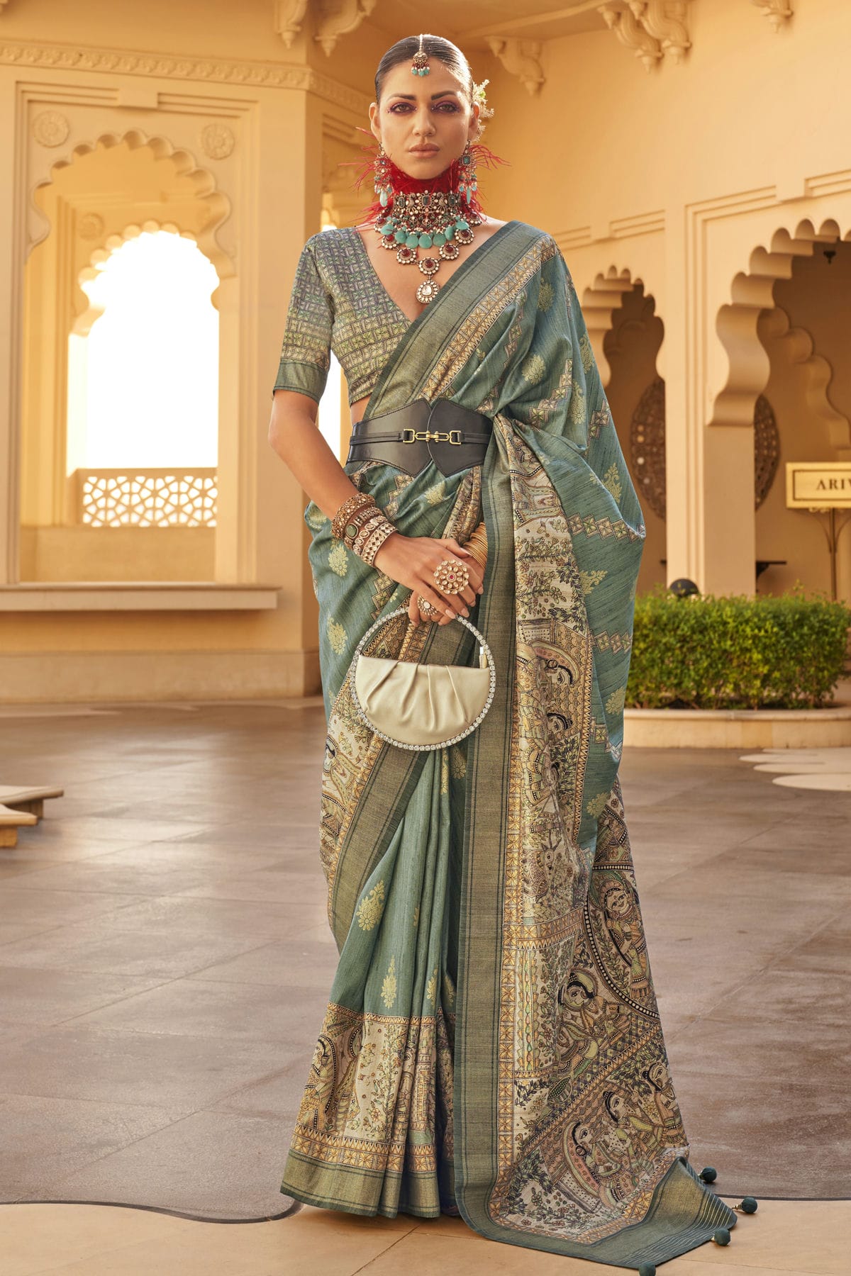 Green Colour Silk Saree