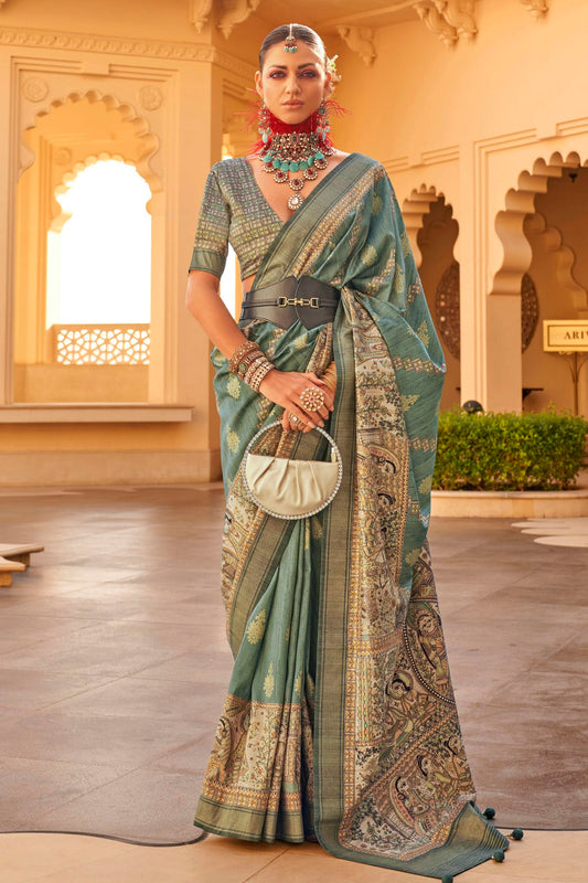 Green Colour Silk Saree