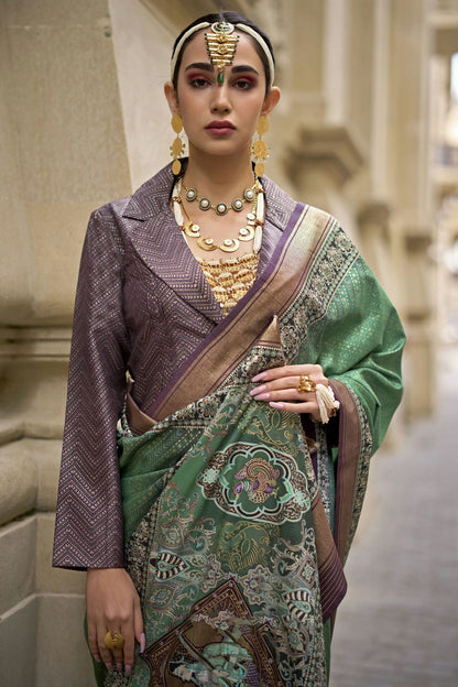 Green Colour Silk Traditional Saree