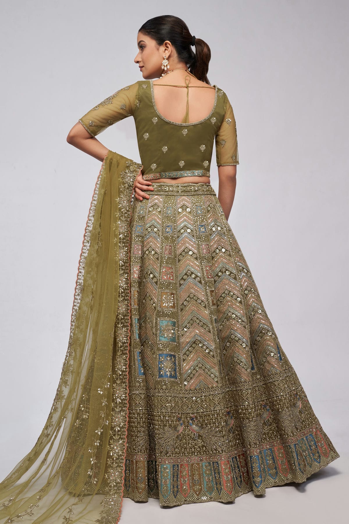 Green Colour Soft Net Lehenga Choli