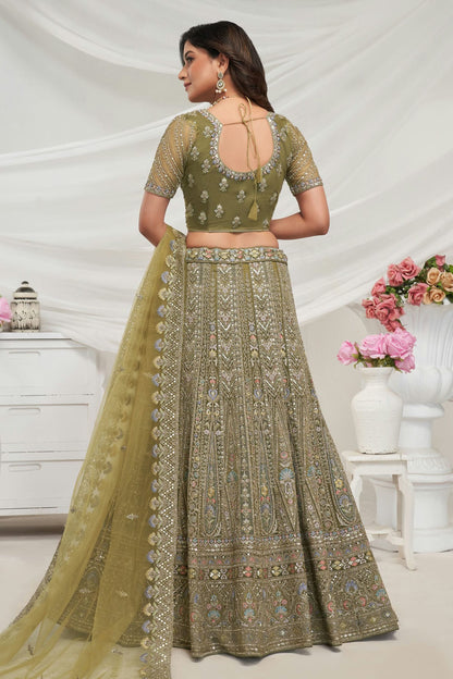 Green Colour Soft Net Lehenga Choli