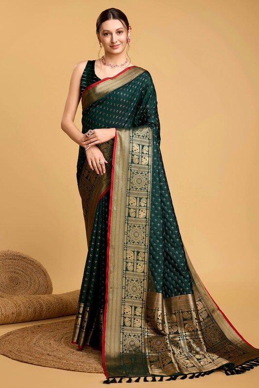 Green Colour Soft Silk Saree