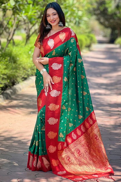 Green Colour Soft Silk Traditional Saree