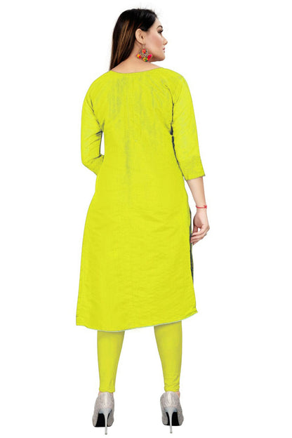 Green Colour Unstitched Chanderi Straight Suit