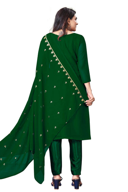 Green Colour Unstitched Faux Georgette Straight Suit