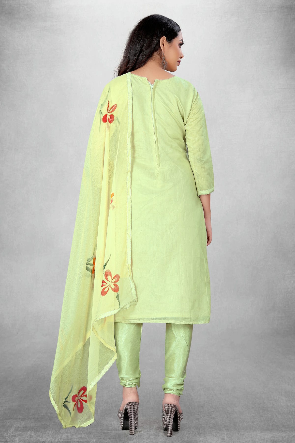 Green Colour Unstitched Modal Cotton Churidar Suit