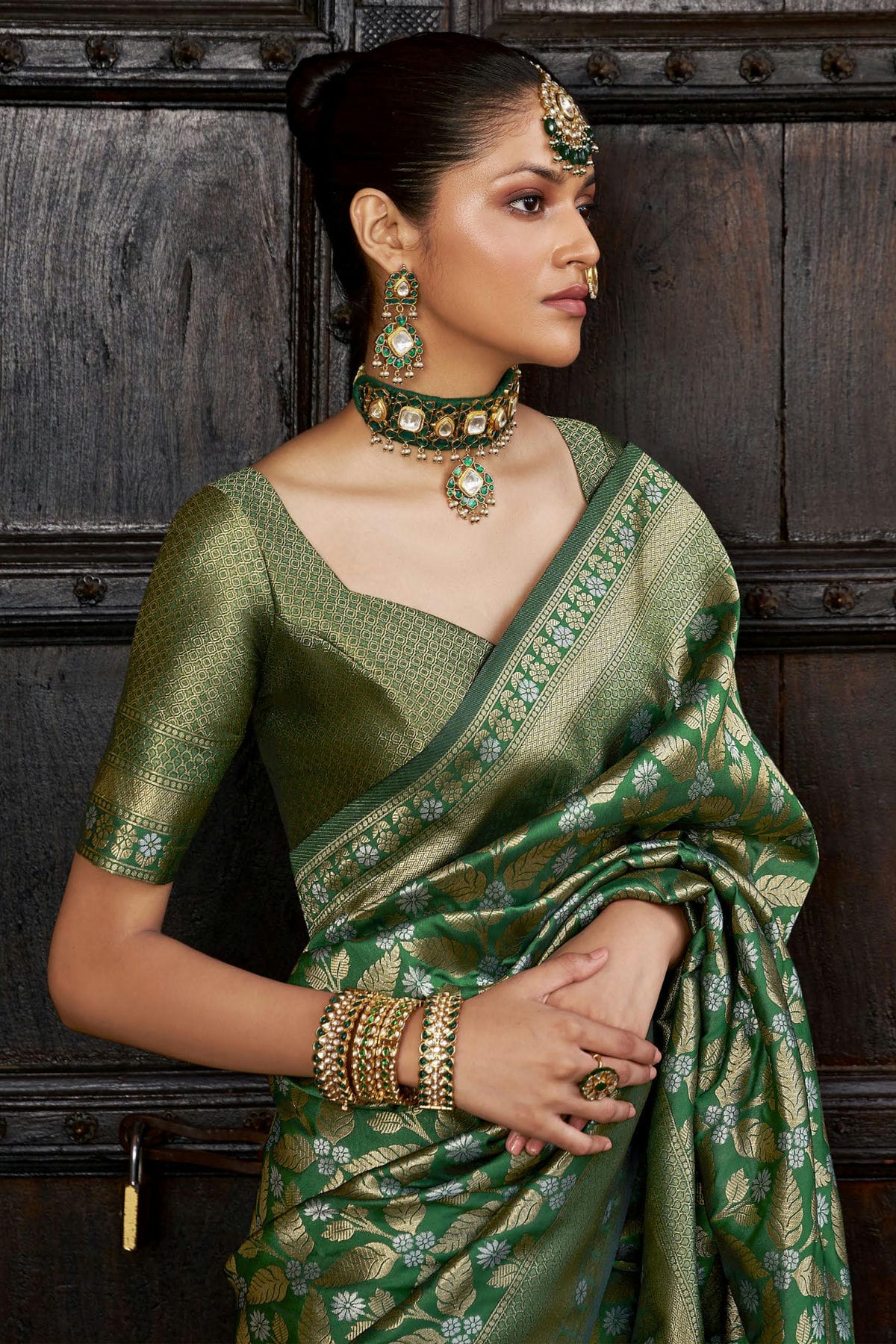 Green Colour Viscose Silk Traditional Saree