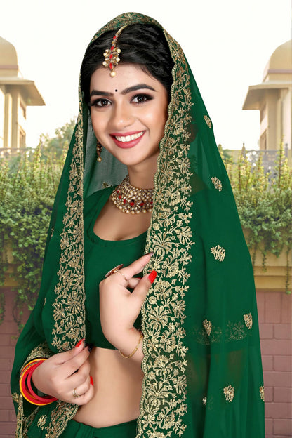 Green Colour Georgette Saree