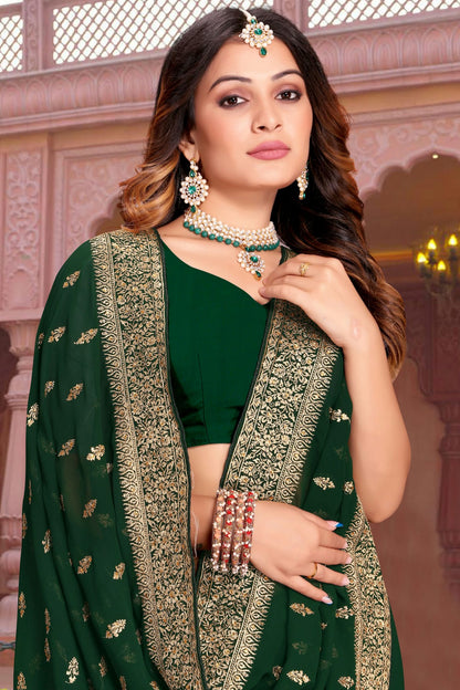 Green Colour Georgette Saree