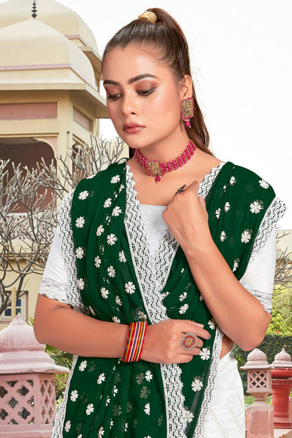 Green Colour Georgette Saree