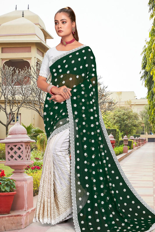 Green Colour Georgette Saree