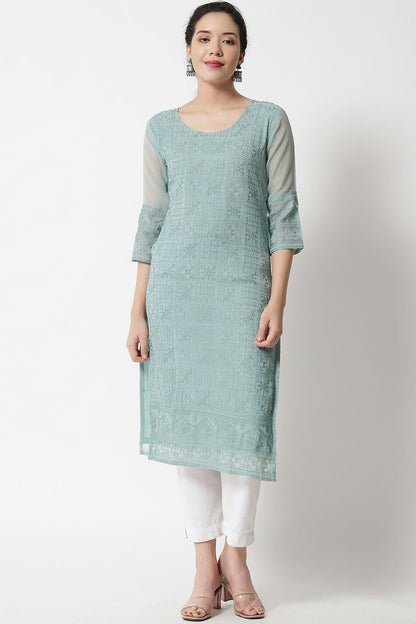 Grey Colour Georgette Kurti