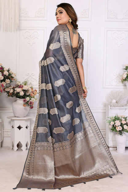 Grey Colour Organza Traditional Saree VSSD1112712