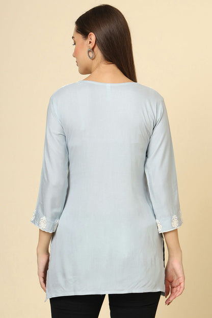 Grey Colour Rayon Readymade Top