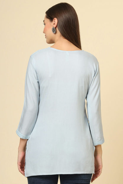 Grey Colour Rayon Readymade Top