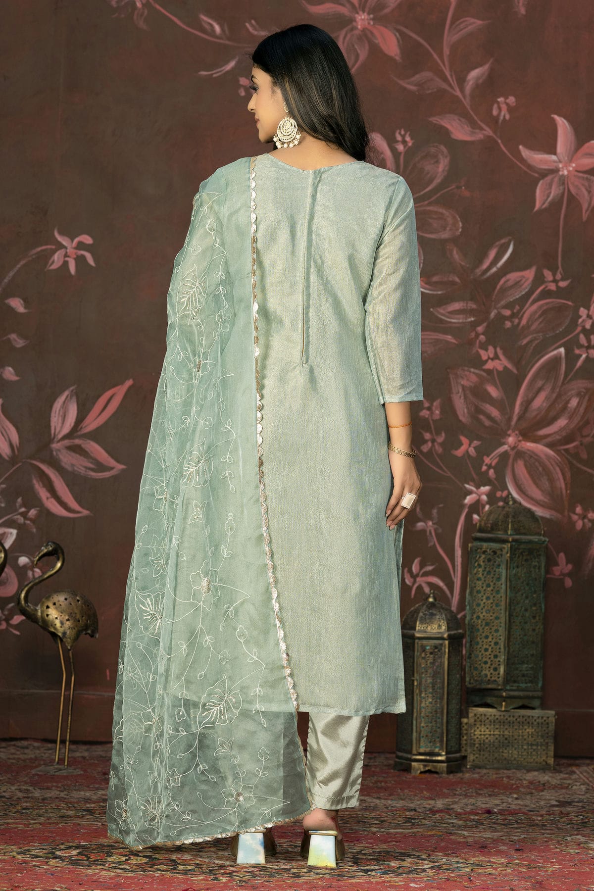 Grey Colour Unstitched Simmar Cotton Pant Style Suit