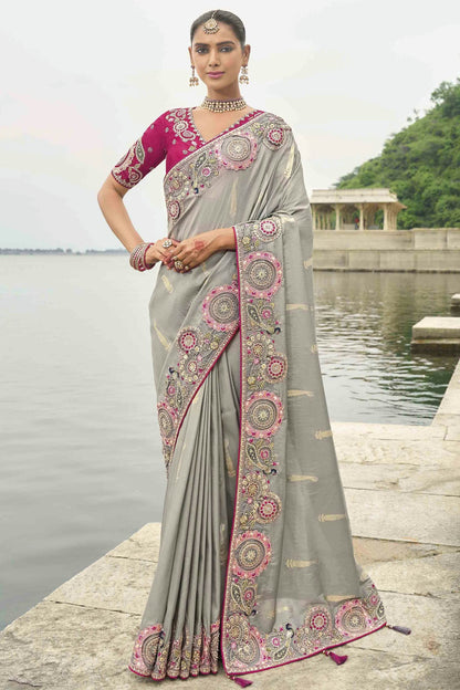 Grey-Colour-Viscose-Tissue-Silk-Designer-Saree-VSSD1112656