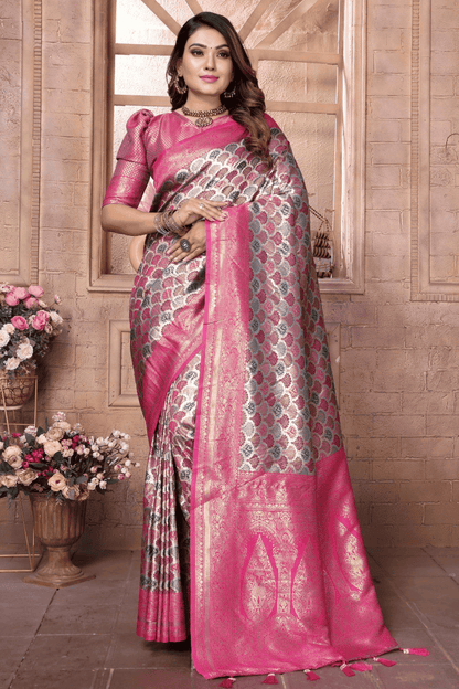 Grey-and-Pink-Colour-Woven-Work-Banarasi-Silk-Traditional-Saree-VSSD1250236