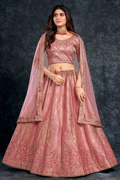 Italian Silk Designer Lehenga Choli In Baby Pink Colour