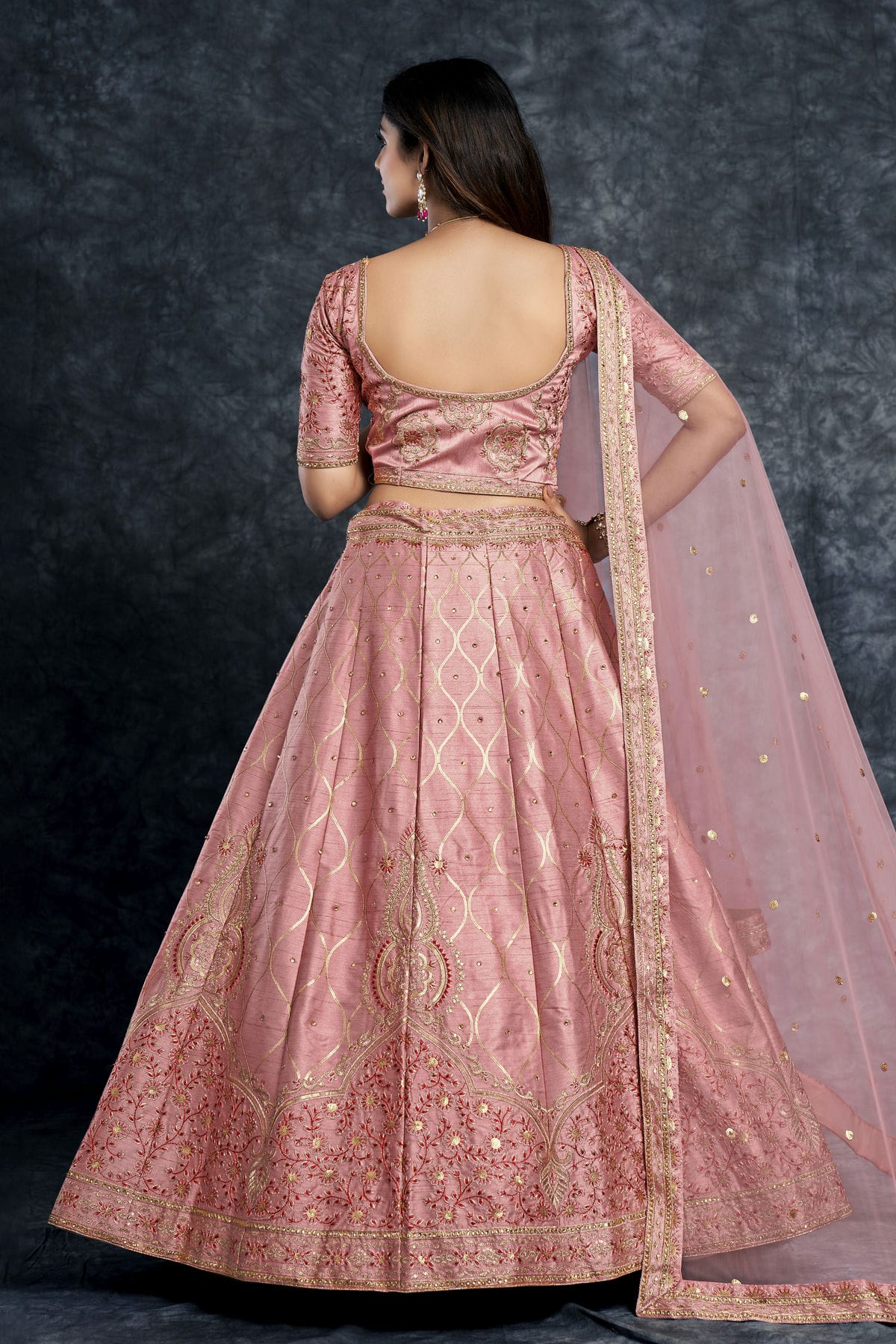 Italian Silk Designer Lehenga Choli In Baby Pink Colour