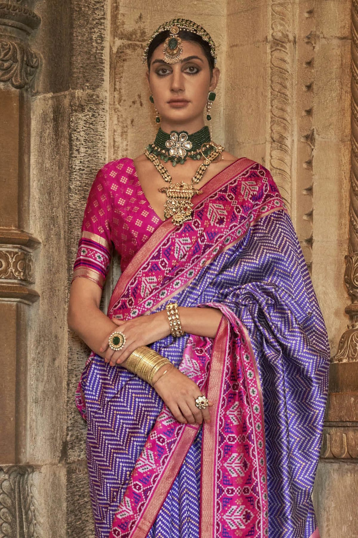 Lavender Colour Banarasi Silk Saree