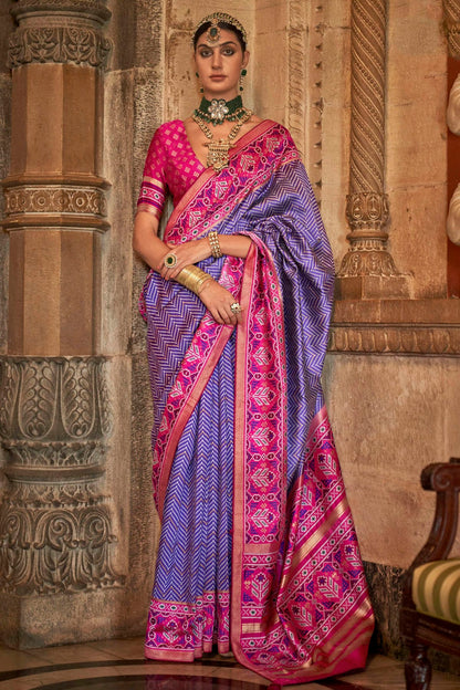 Lavender Colour Banarasi Silk Saree