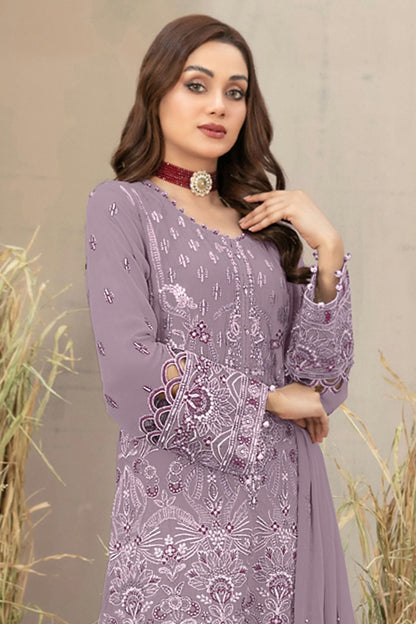 Lavender Colour Semi Stitched Georgette Pakistani Suit VSSM1140663