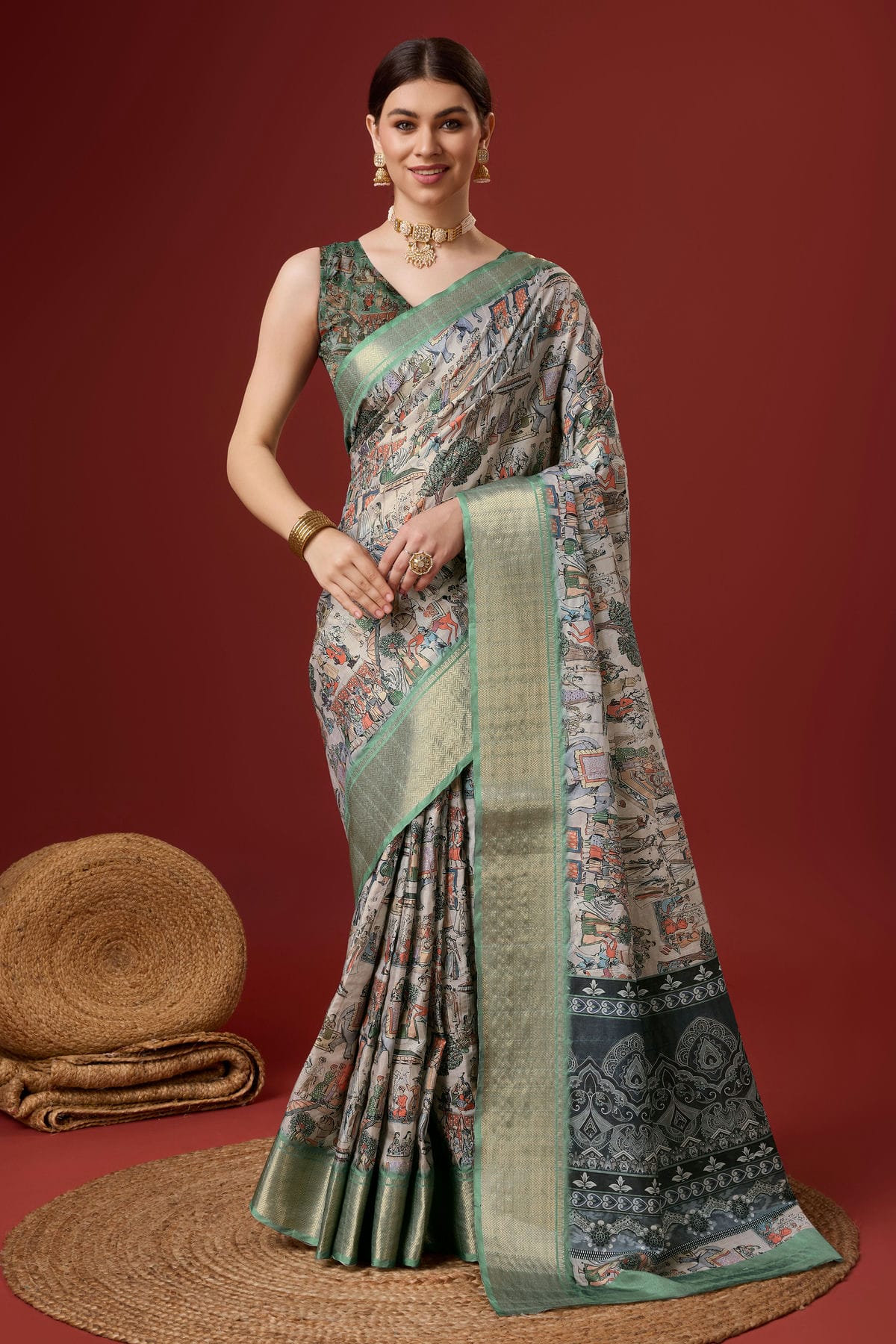 Lavender Colour Woven Work Cotton Saree