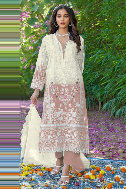 Light Brown Colour Organza Pakistani Suit