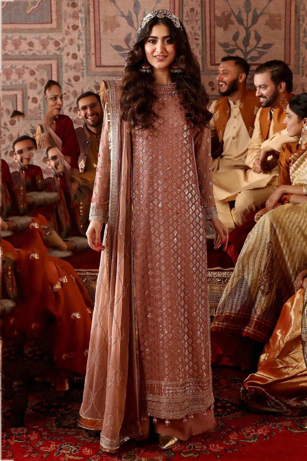 Light Brown Colour Semi Stitched Faux Georgette Pakistani Suit