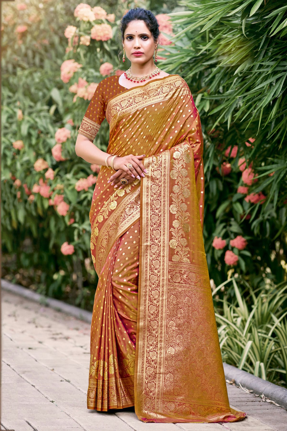 Light Brown Colour Silk Traditional Saree