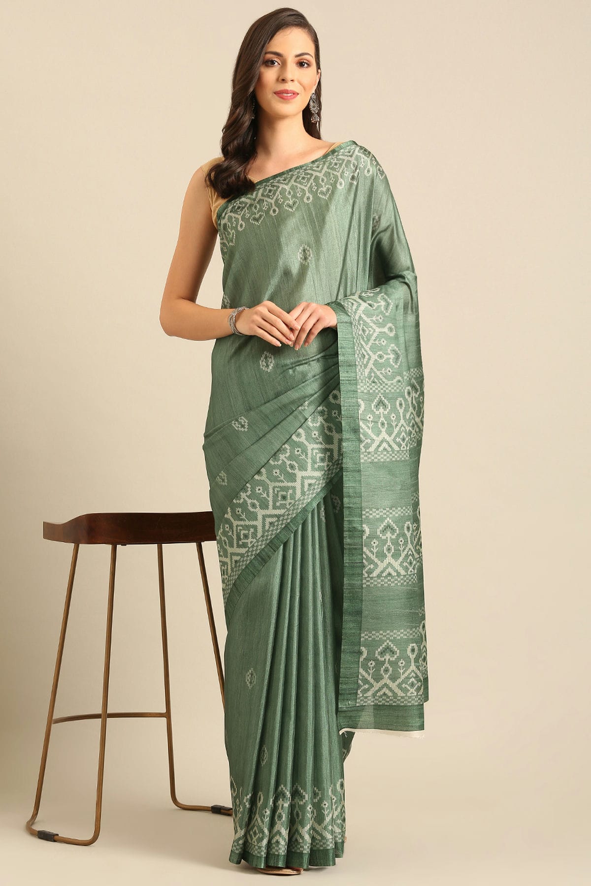 Light Green Colour Cotton Banglori Handloom Silk Saree