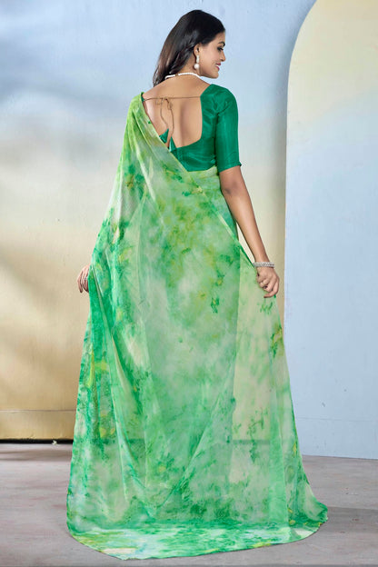 Light Green Colour Georgette Ready To Wear Saree VSSD1111689