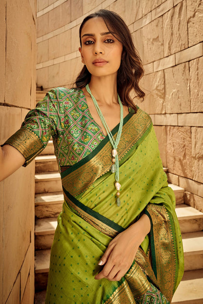 Light Green Colour Handloom Silk Saree