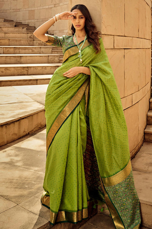 Light Green Colour Handloom Silk Saree