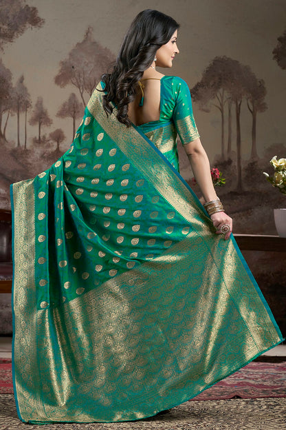 Light Green Colour Lichi Silk Traditional Saree