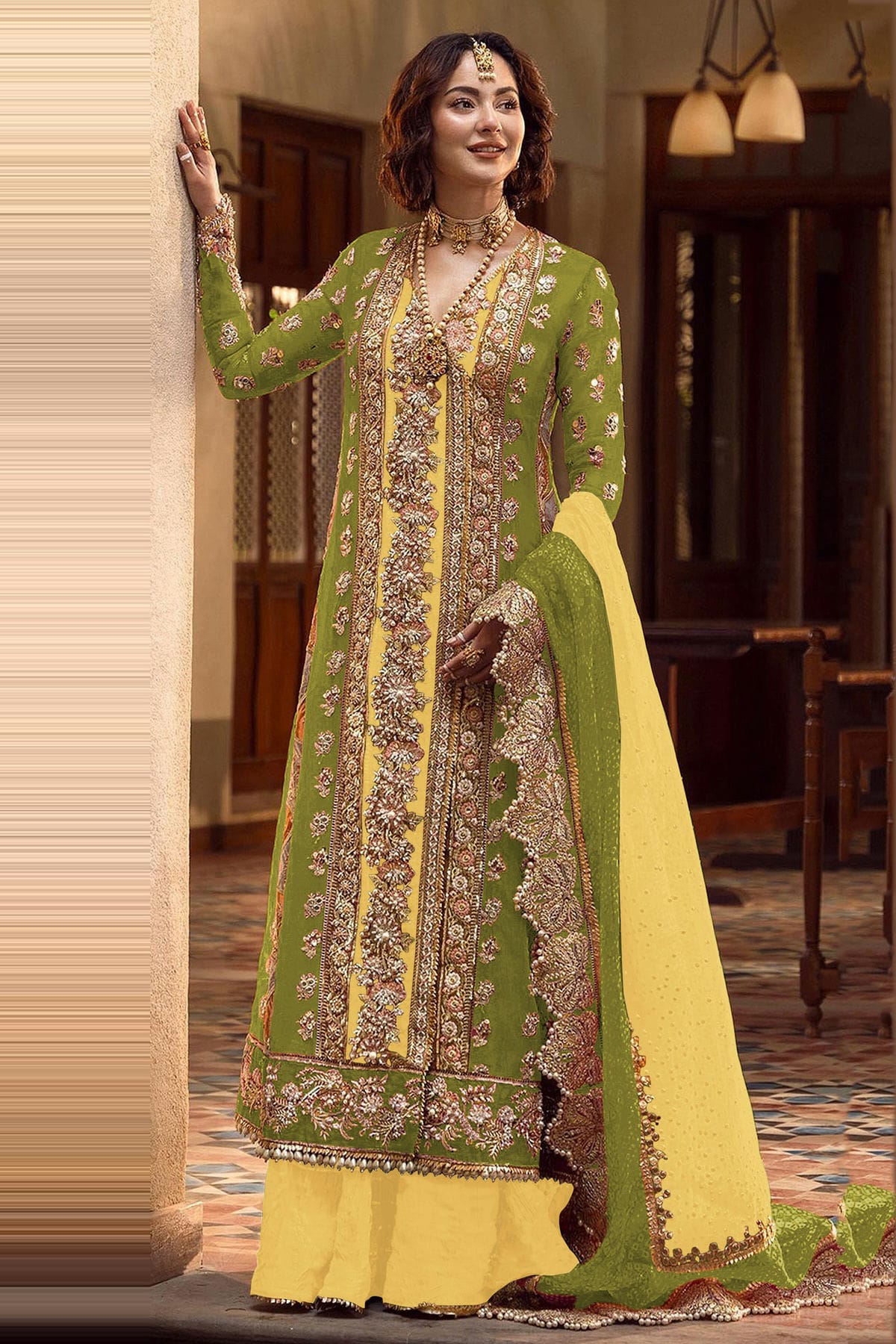 Light Green Colour Organza Pakistani Suit