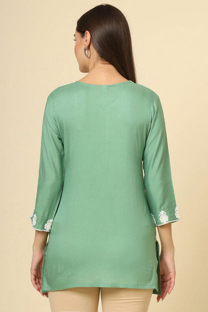 Light Green Colour Rayon Readymade Top