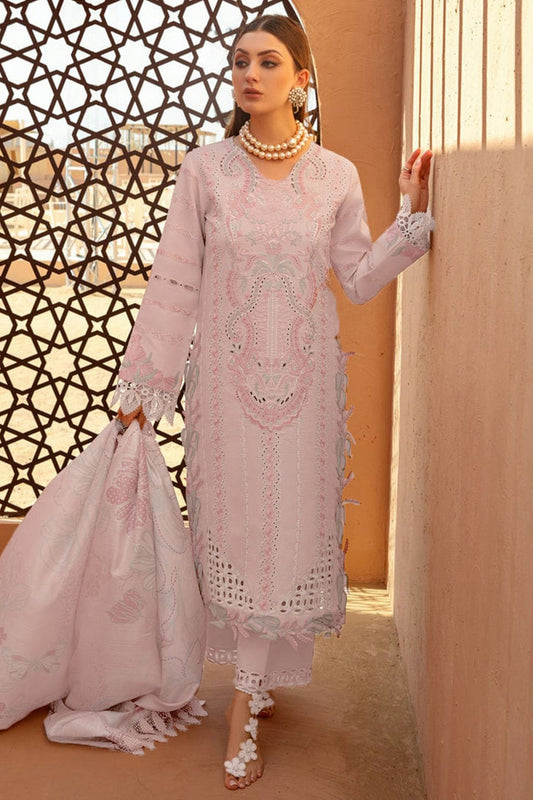 Light Pink Colour Cotton Semi Stitched Pakistani Suit