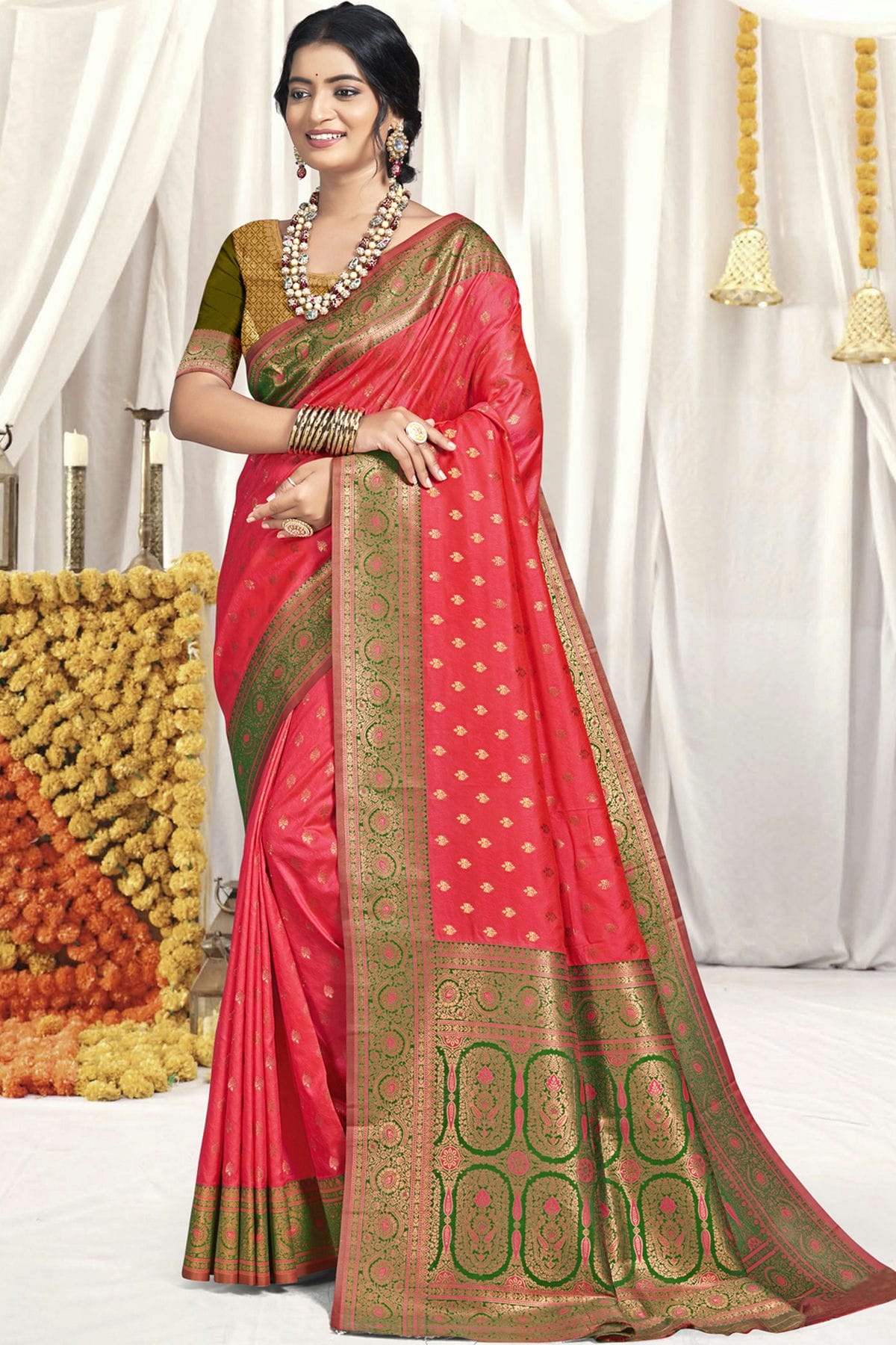 Light Pink Colour Silk Traditional Saree