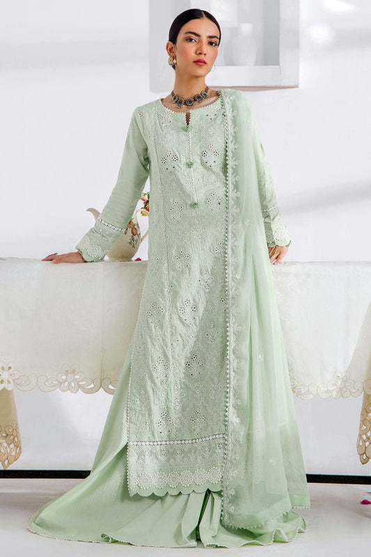 Light Pista Green Colour Cotton Semi Stitched Pakistani Suit